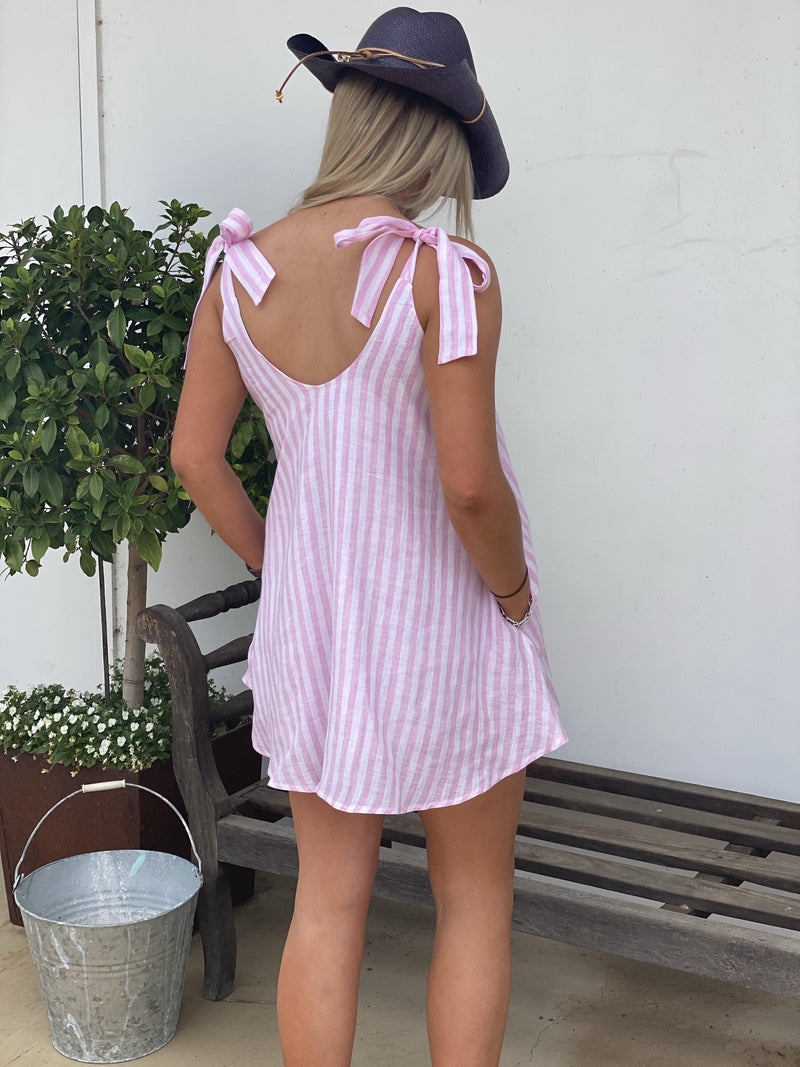 Capri Dress - Pink Stripe