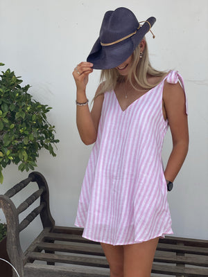 Capri Dress - Pink Stripe