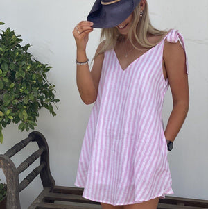 Capri Dress - Pink Stripe