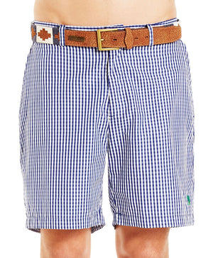 Casual Shorts A-Navy Gingham Check