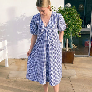 Charlotte Dress - Navy Check