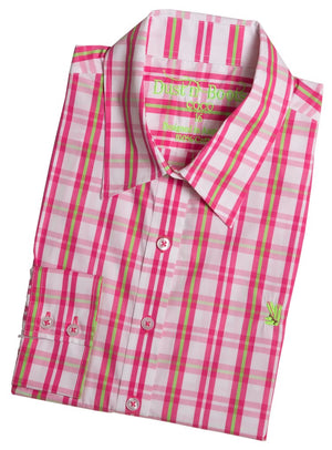Coco B3-Thin Lime/Pink Check Relaxed Fit Shirt