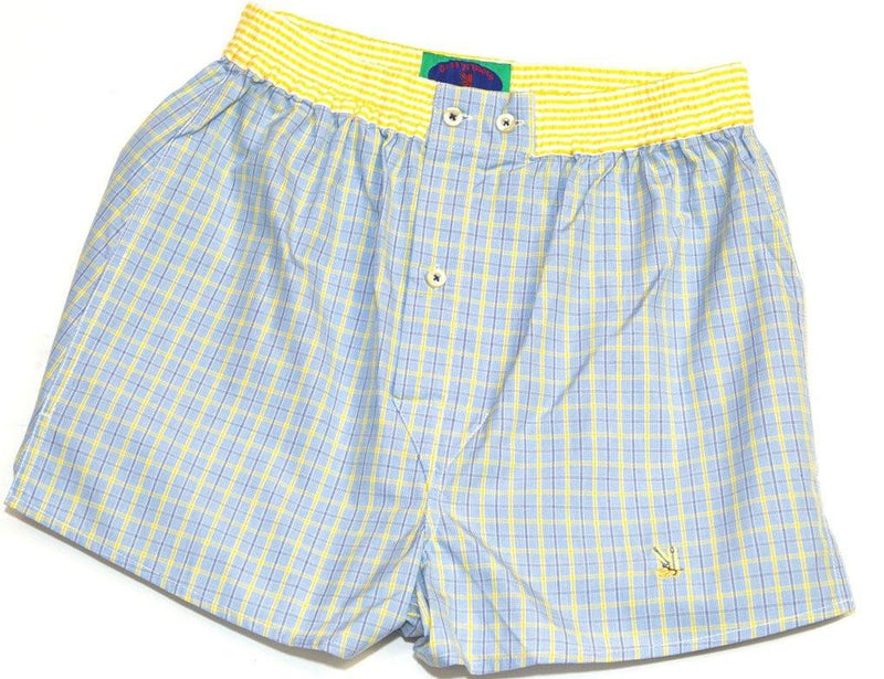 E-Blue/Yellow with Fly Boxer Shorts