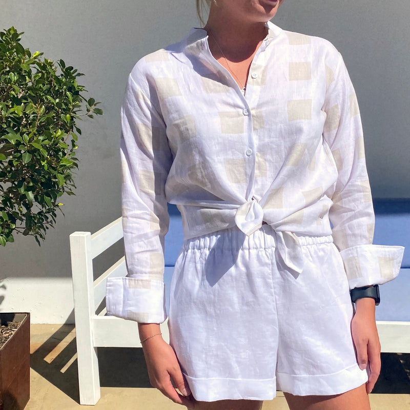 Florence Shirt - Sand Check