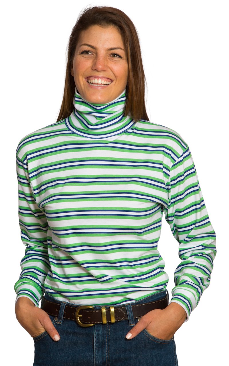 G-Green/Navy Stripe Long Sleeve Skivvy