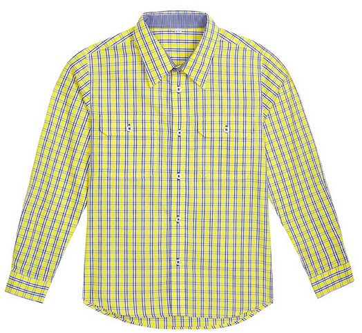 G-Yellow/Navy Check Casual Shirt