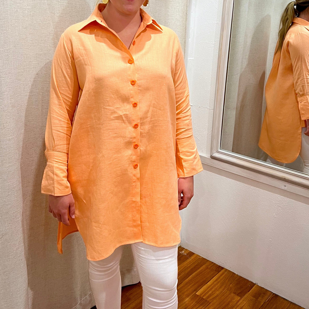 Harper Shirt Dress - Apricot