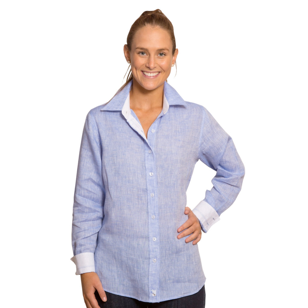 Kate Blue Linen Shirt