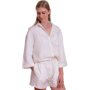 Linen Pyjama Set - White