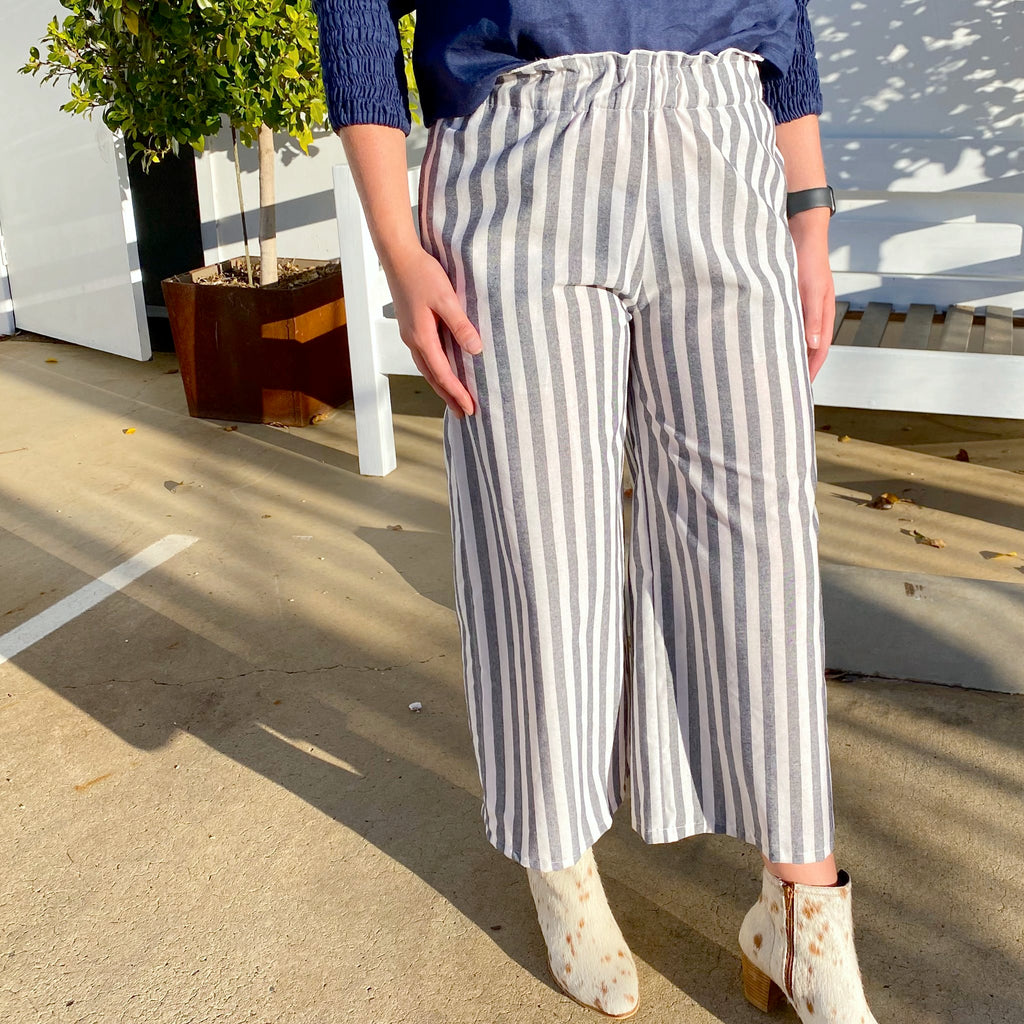 Puglia Pants - Navy Stripe