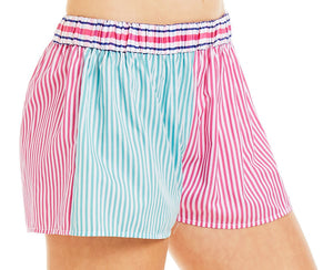 U-Aqua/Pink Stripe Boxer Shorts